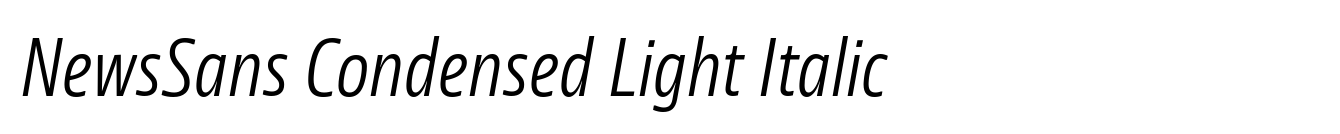 NewsSans Condensed Light Italic image